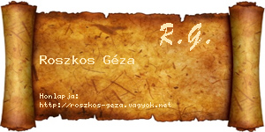Roszkos Géza névjegykártya
