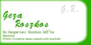 geza roszkos business card